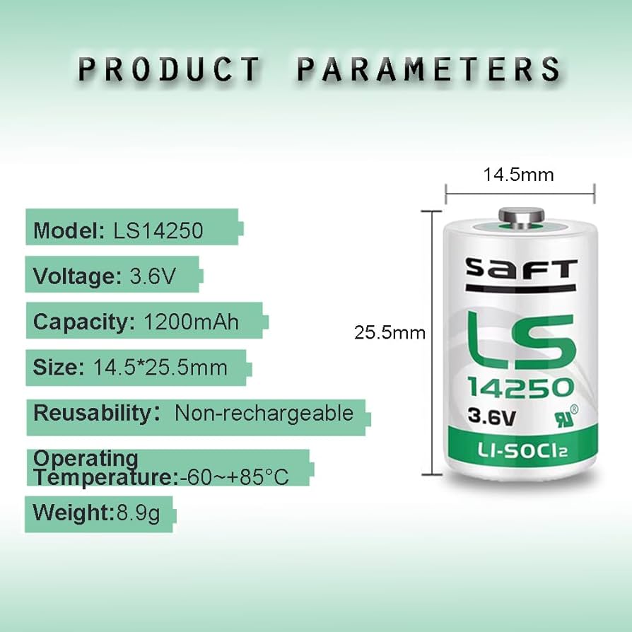 SAFT LS14250AX 1/2AA 3.6 Volt with Axial Leads Lithium Battery - Per Unit