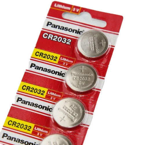 Panasonic CR2032 3V Lithium Coin Battery on Red Tear Strip - Per Unit
