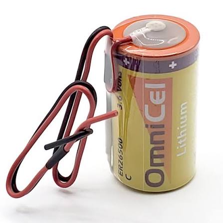 OmniCel ER26500-W C Size 3.6V 8.5Ah Lithium Battery with Wire Leads - Per Unit