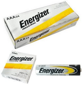 Energizer Batteries EN92 AAA Industrial Alkaline, Made in Singapore "12-2033" Date AAA - 24 BOX