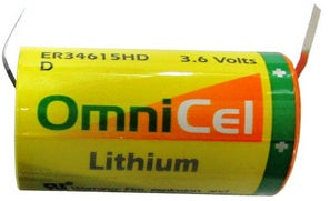 OmniCel ER34615 3.6 Volt 19 Ah D High Energy Lithium Battery with Tabs