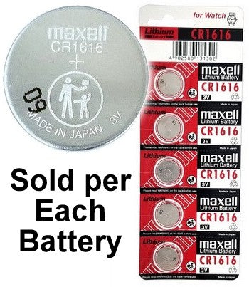 Maxell CR2016 3 Volt Coin Lithium Cell, On Tear Strip