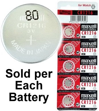 Maxell Batteries CR1216 Lithium Coin Battery, On Tear Strip