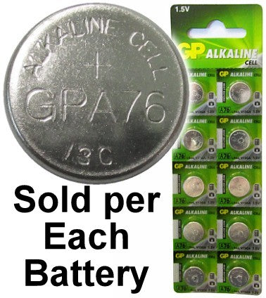 GP A76 (LR44, AG13) Alkaline Button Size Battery, EXP. 4-2023 – Batteries  and Butter