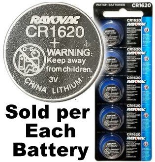 Rayovac RV1620 (CR1620) Lithium Coin Battery - On Tear Strip – Batteries  and Butter