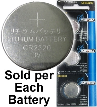 Rayovac RV2320 (CR2320) 3V Lithium Coin Battery On Tear Strip - Per Unit