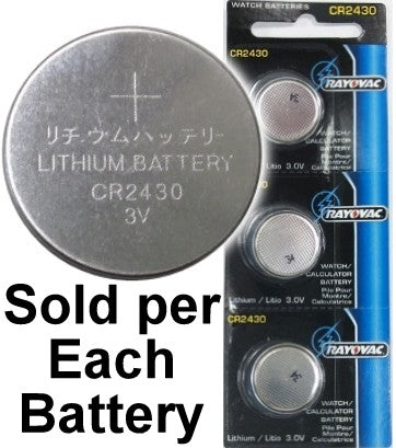 Rayovac RV2430 (CR2430) 3V Lithium Coin Battery On Tear Strip - Per Unit