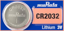 Murata CR2032  3 Volt Lithium Coin Battery On Tear Strip