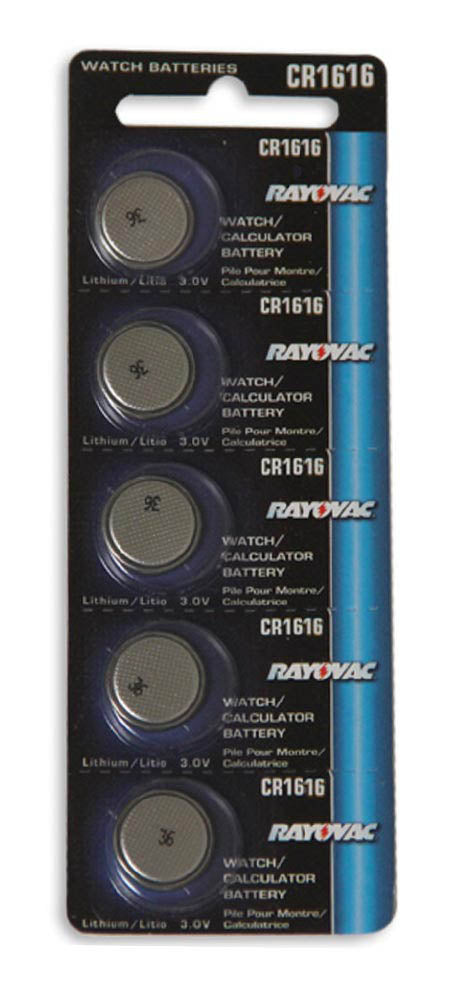 Rayovac RV1616 (CR1616) 3V Lithium Coin Battery On Tear Strip - Per Unit
