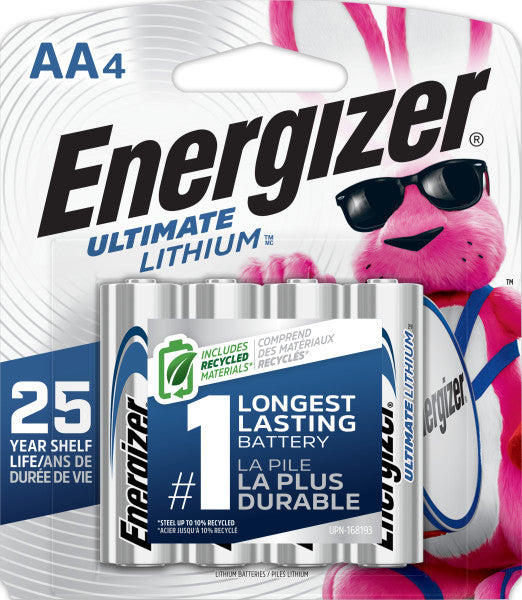 Energizer AA L91 Lithium Batteries – 4 Pack