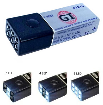 GI 9V Compact Flashlight Kit 6-LED Flashlight with 9V Battery