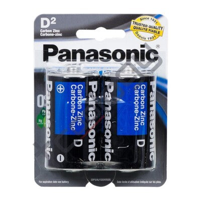 Panasonic D Size Heavy Duty Batteries - 2 Pack