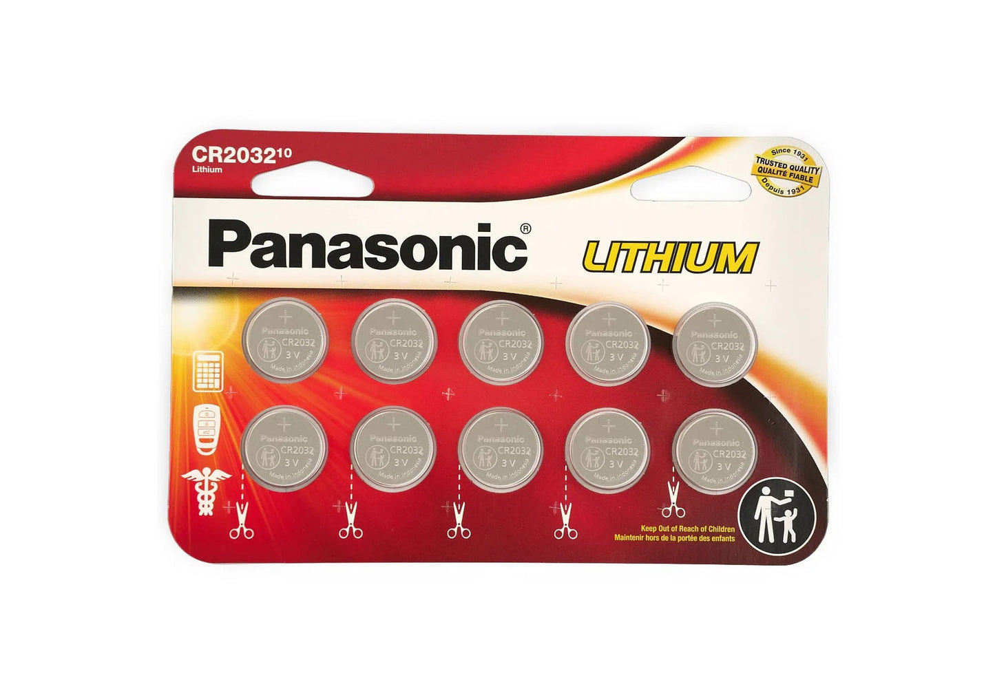panasonic 2032 lithium - 10pack