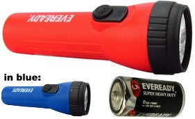 Energizer EVEL15SH (3151LBP-P) LED (8 X Runtime) Flashlight, 2 Colors, w/ 1 D Eveready HD Battery