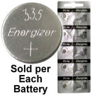 Energizer 335 (SR512SW) Silver Oxide Watch Battery. On Tear Strip