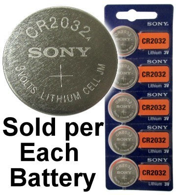 Sony CR2032 3 Volt Lithium Coin Battery On Tear Strip, Latest Bubble Raised Blister Packaging, 2029