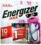 Energizer USA Max Batteries E92 AAA Alkaline Battery 4 Pack Carded AAA