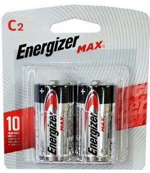 Energizer USA Max Batteries E93 C Size Alkaline Battery 2 Pack Carded