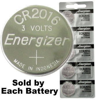 Energizer ECR2016 (CR2016) 3 Volt Lithium Coin Cell, On Tear Strip