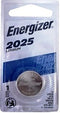 Energizer ECR2025 (CR2025) 3 Volt Lithium Coin Battery, One on Card