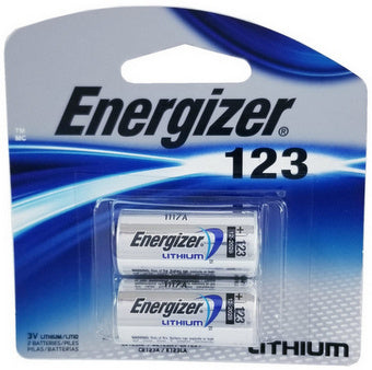 Energizer Lithium EL123A, 2-Pack, Exp. 12-2029
