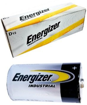 Energizer Batteries EN95 D Size Industrial Alkaline Battery - Made in USA "12-2030" Date - 12 BOX