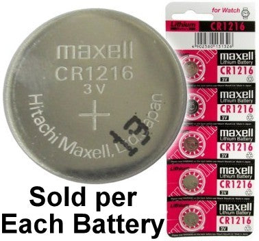 Maxell Batteries CR1216 Lithium Coin Battery, On Tear Strip