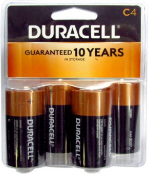 Duracell Coppertop C Size 4 Blister Pack Exp. 3-2031