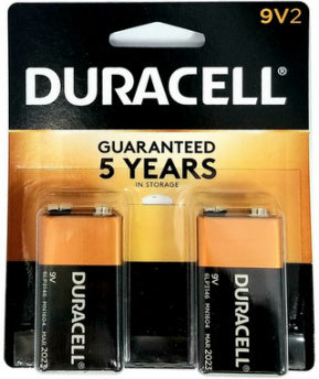 Duracell MN1604B2 9 Volt 2 pack, Exp. 3 - 2026