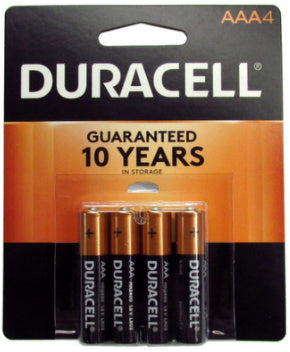 Duracell MN2400B4 AAA Size Battery 4 pk USA Retail Packs AAA, Exp. 3 - 2034