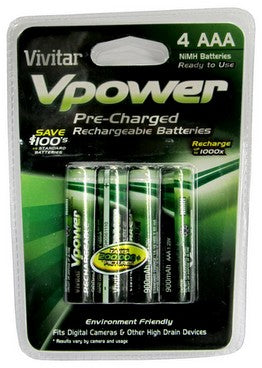 Vivitar Rechargeable AAA Batteries - 4 Pack